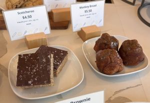 Scotcheroo left and monkey bread right   at Sift Gluten Free in Minneapolis