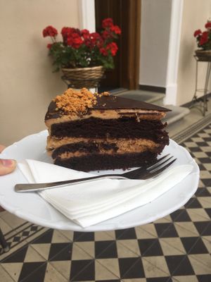 Lotus vegan chocolate cake  at Vila Machů in Koprivnice