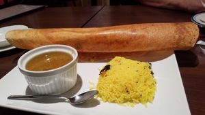 dosa, lemon rice, sambar at Nakshatra in Yokohama