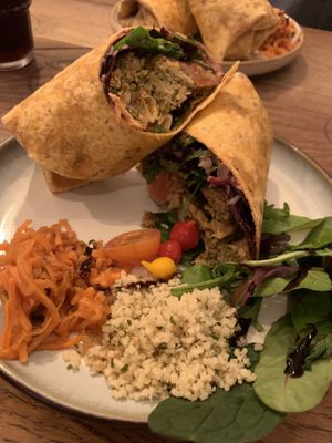Vegan falafel wrap  at The Yard Cafe in Kilkenny