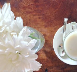 Flowers & Chamomile Tea W coconut milk  at HOOPS in Mandrem