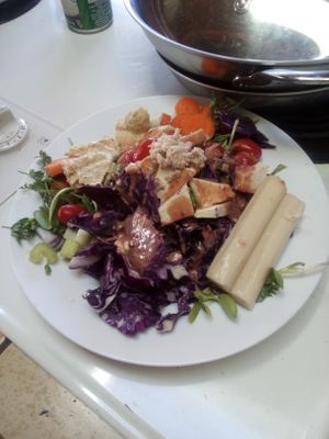 Organic salad with bamboo hearts  at Divine Grace Healing Retreats in Reno