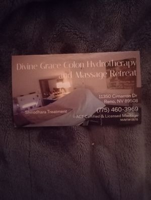 Offering licensed therapeutic massage and colonics at Divine Grace Healing Retreats in Reno