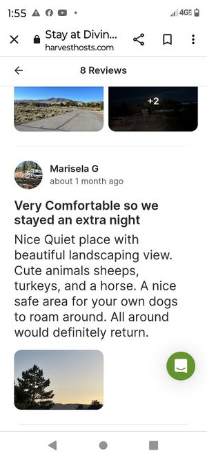 Harvest host guest review at Divine Grace Healing Retreats in Reno