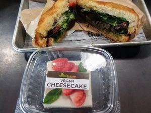 Pure Panino and Cheesecake (all vegan) at Delicious Raw Kitchen and Juice Bar - Pine Ridge Rd in Naples
