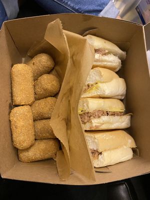 Cuban Feast Box with “Ham” Croquetas. at Vegan Cuban Cuisine in Miami