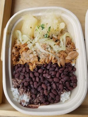 Pulled jackfruit bowl at Vegan Cuban Cuisine in Miami