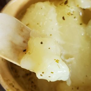 Boiled yuca at Vegan Cuban Cuisine in Miami