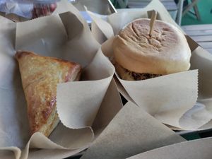 The guava and cheese pastelito on the left was the best I've ever had at Vegan Cuban Cuisine in Miami