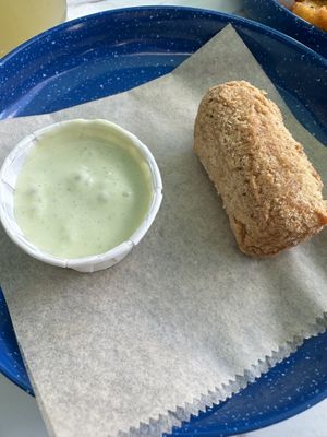 Chickpea croquetta  at Vegan Cuban Cuisine in Miami
