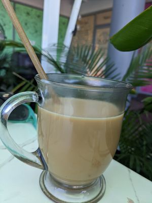 Pumpkin latte (iced with low/no ice) at Vegan Cuban Cuisine in Miami
