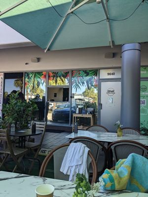 View from outside eating area at Vegan Cuban Cuisine in Miami