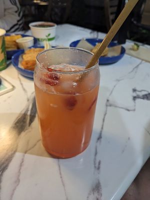 Strawberry lemonade at Vegan Cuban Cuisine in Miami