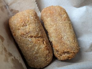 Ham and cheese croquettes at Vegan Cuban Cuisine in Miami