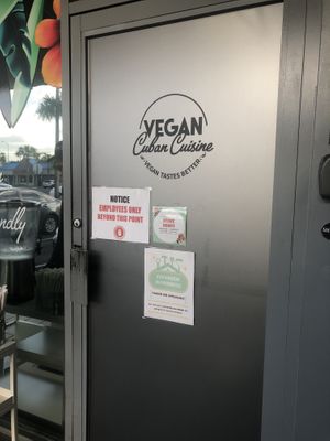 Front door  at Vegan Cuban Cuisine in Miami