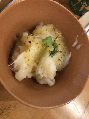 Yuquitas with garlic cilantro sauce   at Vegan Cuban Cuisine in Miami