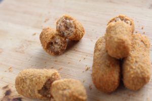 Our Vegan Ham Croquettes!  at Vegan Cuban Cuisine in Miami