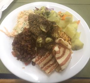 My first plate out of two that day  at Vegano da Tijuca in Rio De Janeiro