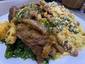 Mt. Fuji, but food.  at Vegano da Tijuca in Rio De Janeiro