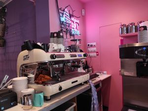 Coffee machine at Deer Mama in Amsterdam