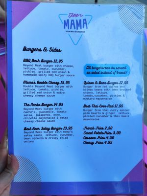 Menu 2 at Deer Mama in Amsterdam