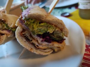 Baguette with tofu... at Deer Mama in Amsterdam