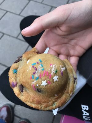 cookie filled with cookie dough  at Deer Mama in Amsterdam