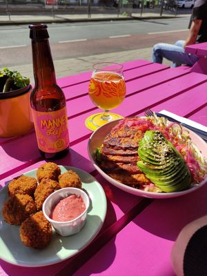 Bitterballen and ramen salad at Deer Mama in Amsterdam