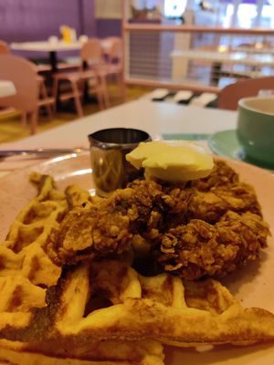 Chicken & Waffles at Deer Mama in Amsterdam