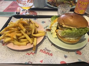 Burger and loaded fries   at Deer Mama in Amsterdam