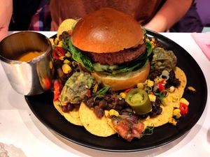 Nacho burger at Deer Mama in Amsterdam