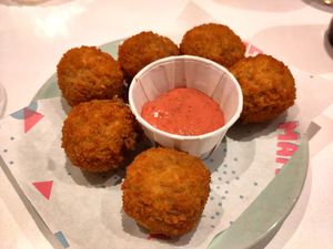 Dutch balls with mustard at Deer Mama in Amsterdam