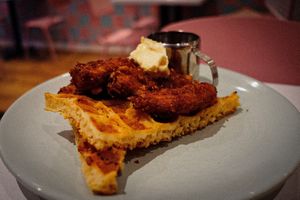 Fried Chicken & Waffels  at Deer Mama in Amsterdam