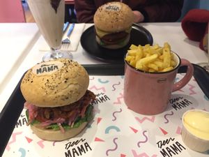 Burger, pulled stuff and fries! at Deer Mama in Amsterdam