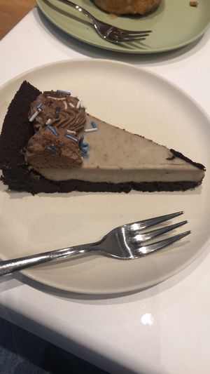 Brownie bottom banana cheesecake  at Deer Mama in Amsterdam