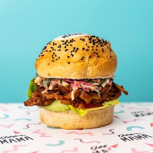 The Spicy Pulled Mush Burger at Deer Mama in Amsterdam