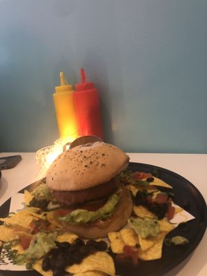 Nacho burger  at Deer Mama in Amsterdam