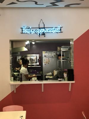 Inside the kitchen  at Deer Mama in Amsterdam