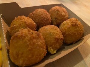 Mac n cheese balls at Vegan Junk Food Bar - Downtown in Amsterdam