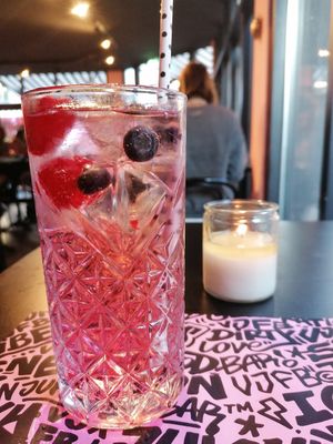 Pinky tonic at Vegan Junk Food Bar - Downtown in Amsterdam