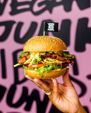 Mc Cruelty Free Burger at Vegan Junk Food Bar - Downtown in Amsterdam