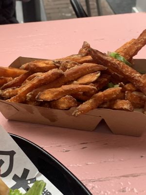 sweet potato fries  at Vegan Junk Food Bar - Downtown in Amsterdam