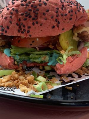 daddy burger inside  at Vegan Junk Food Bar - Downtown in Amsterdam