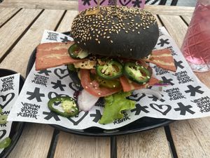 Burger at Vegan Junk Food Bar - Downtown in Amsterdam