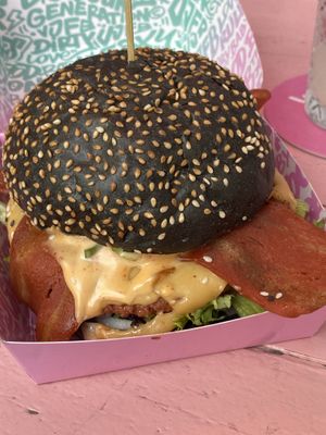Royal Smash Burger with vegan bacon 😍🥹  at Vegan Junk Food Bar - Downtown in Amsterdam