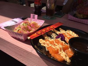 Calamariz and sashimi   at Vegan Junk Food Bar - Downtown in Amsterdam