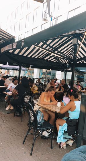 outside seating  at Vegan Junk Food Bar - Downtown in Amsterdam