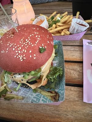 Mc Cruelty Free and Fries   at Vegan Junk Food Bar - Downtown in Amsterdam