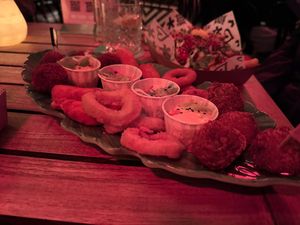 SUMO PLATTER
Can't make up your mind on appetizers? This is a sample plate with all of the favorites  at Vegan Junk Food Bar - Downtown in Amsterdam