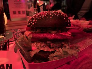 Royal Smash  
Came recommended, but it seemed like burger was focused on the bun,. I could have used a little more meat.  at Vegan Junk Food Bar - Downtown in Amsterdam